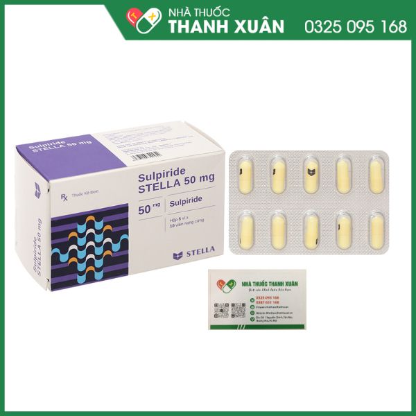 Sulpiride Stella 50mg trị triệu chứng lo âu, tâm thần phân liệt